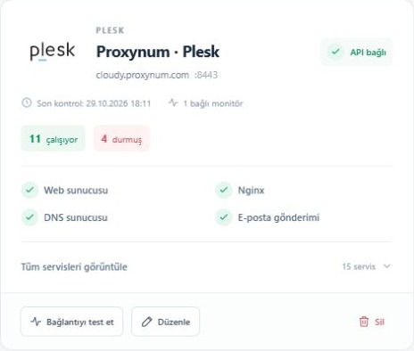 Plesk servis kartı